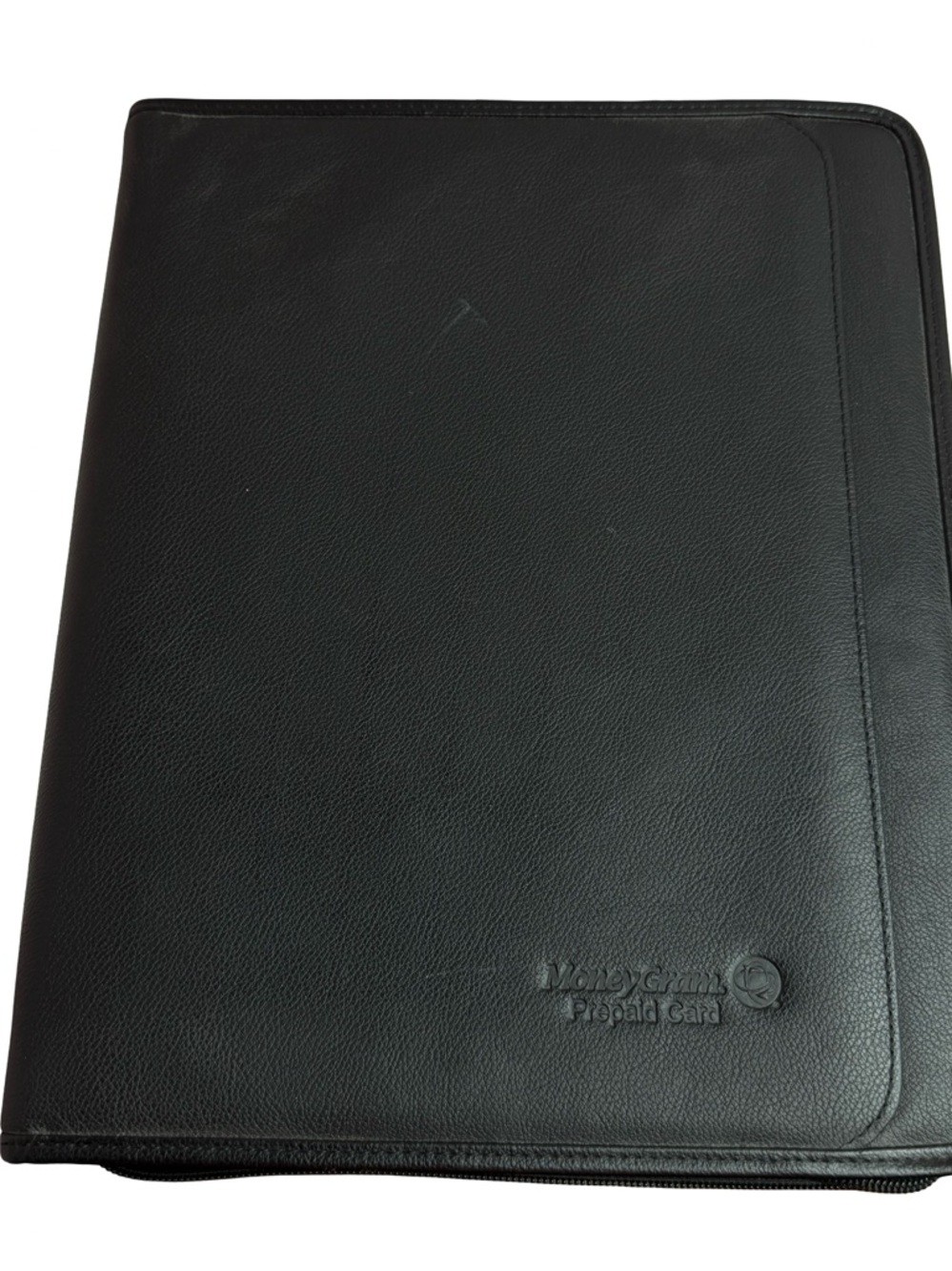 Leather Notepad Portfolio Organizer Zip Folder Black Money Gram Leeds Padfolio